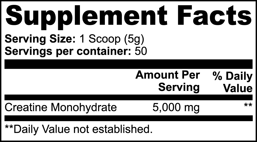Creatine Monohydrate YAAM Wellness