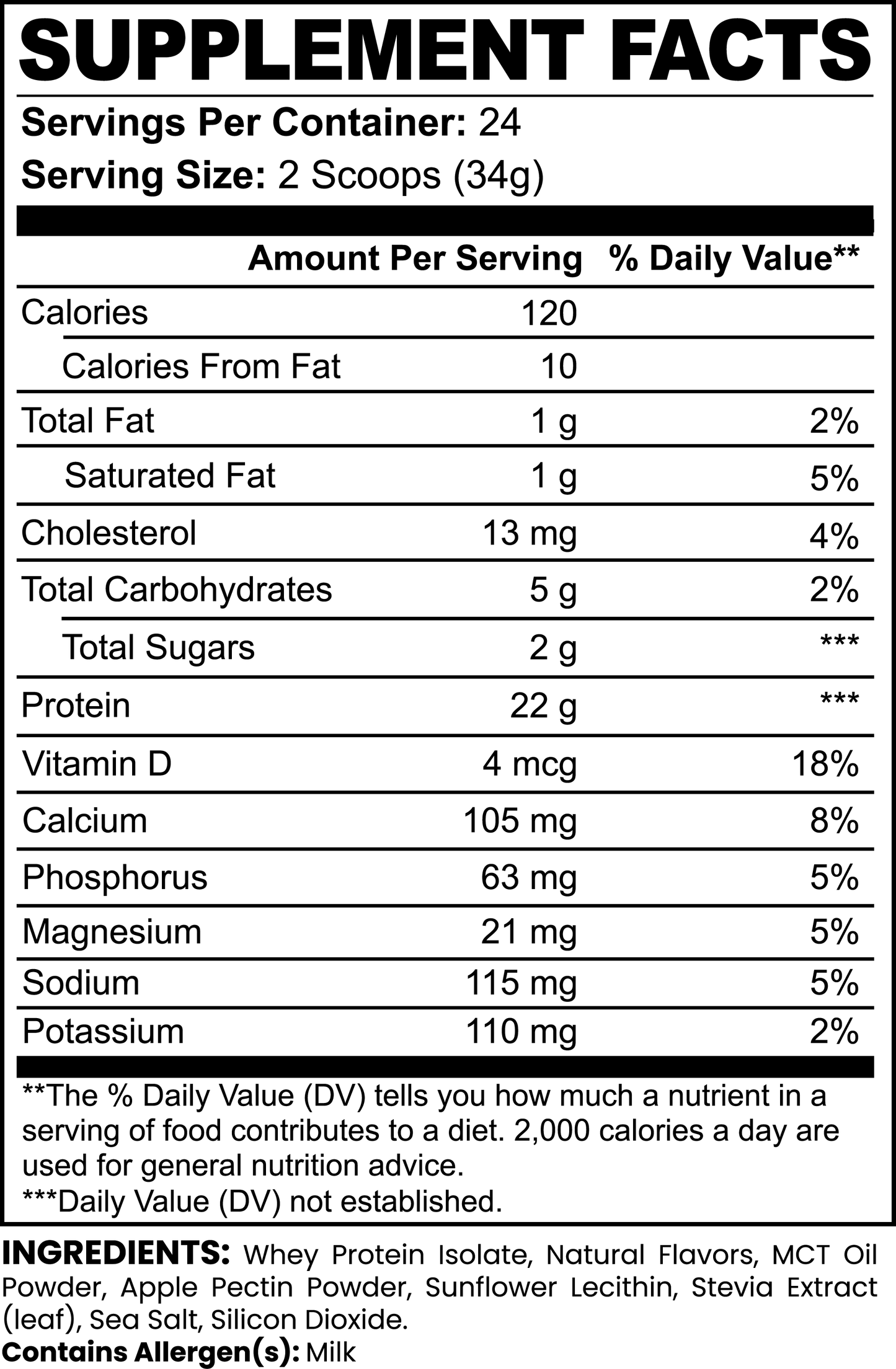 Advanced 100% Whey Protein Isolate (Vanilla) YAAM Wellness