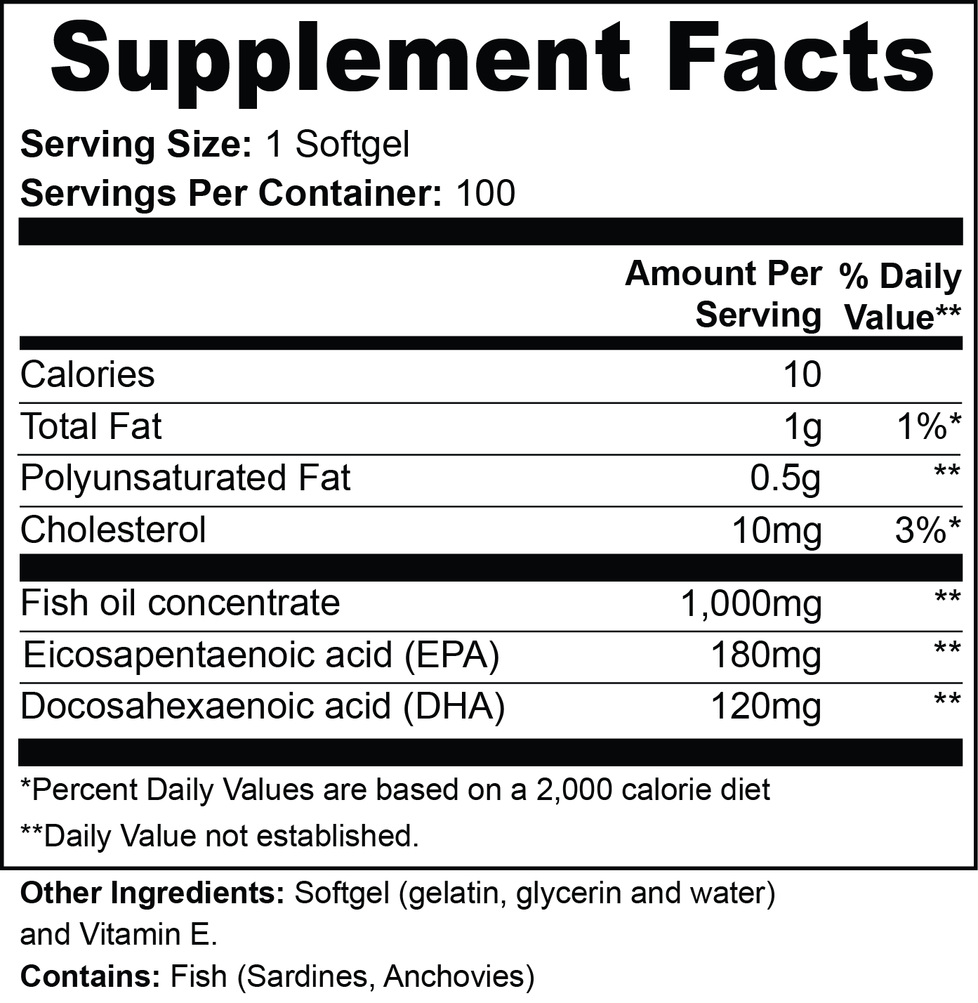Omega-3 EPA 180mg + DHA 120mg YAAM Wellness